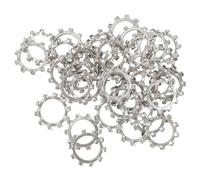 FOYTOKI 280pcs Rondelles Dentelées Externes en Acier Inoxydable Argenté, Antichoc et Robustes, Kit de Rondelles de Blocage pour Fixation Industrielle