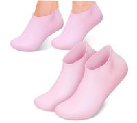 FOYTOKI 2paires Chaussettes Silicone Réutilisables Xl Chaussettes Hydratantes Pour Soin Des Gel Antidérapant Confort Et Flexibilité Adoucissent Peaux Sèches Et Craquelées