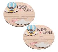 FOYTOKI 2pcs Panneau Rond en Bois pour Annonce Naissance Bébé avec Ballon 3d Bleu, Accessoire Photo pour Décoration Shower et Enregistrement Mensuel de Croissance