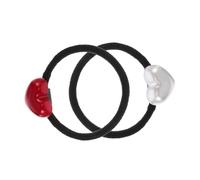 FOYTOKI 2pièces Bande Élastique Forme De Cœur Pour Cheveux Accessoire Mignon Pour Queue De Cheval Haute Pour Saint-valentin Activités