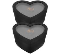 FOYTOKI 2pièces Boîte de Rangement Décorative Forme de Cœur avec Fenêtre Transparente pour Cadeaux à Fleurs et Organisation
