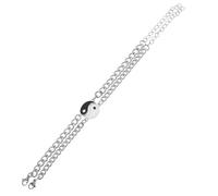 FOYTOKI 2pièces Bracelets Couple Yin Yang Assortis Ancre Maillons Joncs Collier Amitié Saint-valentin