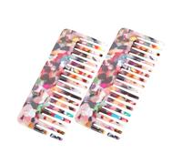 FOYTOKI 2pièces Peigne Antistatique Acétate De Peignes Colorés Pour Démêlage Des Cheveux Pour Cheveux Bouclés Épais Et Ondulés Pratique Voyage Domicile