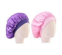 FOYTOKI 2pièces Satin Pour Garçon Fille Élastique Protection Capillaire Accessoires Pour Cheveux Maison Voyages Rose