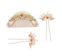 FOYTOKI 3 Pièces Accessoires Cheveux Chinois Traditionnels Peigne et Épingles Vintage Acétate pour Mariages Hanfu et Fêtes Design et Maintien Ferme