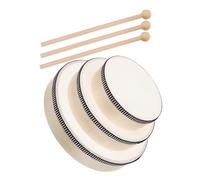 FOYTOKI 3 pièces Tambourins Bois à Main Instruments de Percussion Portable pour Église Karaoké et Éducation pour Performances Développement Musical