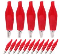 FOYTOKI 30 Pinces Crocodiles Grandes Rouges en Fer et Pvc Pince Serrage Ferme et Design Non Endommageant pour Test Électrique et Applications Électroniques