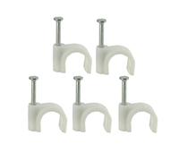 FOYTOKI 300pièces Attaches Plastique Rondes pour Câbles Clips de Fixation Câble Électrique Gestion Filaire Maison Bureau Agrafes Résistantes Blanches