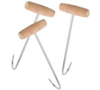 FOYTOKI 3pcs Chausse-pied en Acier Inoxydable Poignée en Bois Argenté, Surface Lisse et Confortable, Outil D'aide-chaussures Résistant à L'usure Usage Domestique