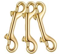 FOYTOKI 3pcs Clips en Laiton à Double Agrafe 78mm pour Paquet de Voyage et Laisses Chien Surface Lisse et Connexion Sécurisée pour Aventures Urbaines