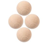 FOYTOKI 4 Pièces Boules de Croquet en Bois Dur Inachevées, Sphères Artisanales Rondes de 6cm pour Jeux de Plein Air, Portables et Polyvalentes, pour Parties en Jardin