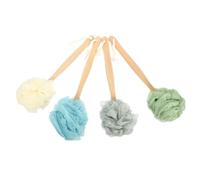 FOYTOKI 4 Pièces Brosse Dos Manche en Bois Ergonomique, Brosse à Récurer en Nylon pour Nettoyer et Stimuler la Circulation