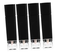 FOYTOKI 4 pièces Lip Gloss Containers Refillable Transparent Square Base Lip Balm Tubes For Women Plastic Small Travel Bottles