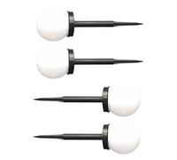 FOYTOKI 4 pièces Lot de Lampes Solaires Boule Blanche à Bulles Éclairage Paysager Extérieur Lampes Jardin LED Solaire à Enfoncer pour Pelouse Éclairage Automatique Nocturne Installation