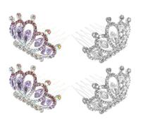 FOYTOKI 4 pièces Peignes à Cheveux Couronne Strass Mariage Mini Diadèmes Élégants Accessoires Coiffure pour Femme et Demoiselle Honneur
