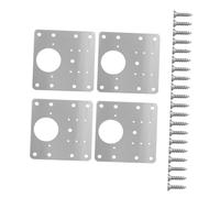 FOYTOKI 4 Pièces Plaques de Réparation pour Charnière de Meuble en Acier Inoxydable, Renfort de Porte, avec Vis, Anti-Corrosion