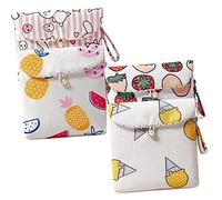 FOYTOKI 4 Pièces Pochette de Rangement pour Serviettes Hygiéniques Carton à Menstruel pour Filles Design Attrayant Portable pour École Bureau Activités Extérieures
