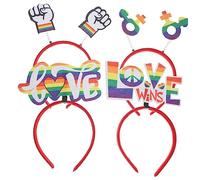 FOYTOKI 4 Pièces Rainbow Headband Lgbt Pride Month Hair Accessories Party Props For Unforgettable Memories
