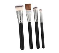 FOYTOKI 4pièces Outils De Maquillage Pour Fond De Teint Et Anticernes Pinceaux Cosmétiques Chic Noir