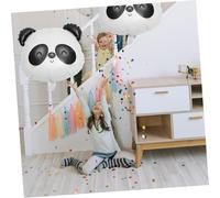 FOYTOKI 5 pièces Ballons en aluminium à motif animal décoration fête anniversaire ballons forme ours noir et blanc accessoires animaux pour fête garçon fille fournitures party favor