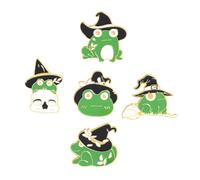 FOYTOKI 5 Pièces Broches Cartoon Grenouille Badges Décoratifs Créatifs Corsages Étudiants Épingles de Poitrine Antidérapantes Accessoires Mixés