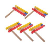FOYTOKI 5 Pièces Cliquets Bois Rotatifs Jouets à Bruit Traditionnels Instruments de Percussion Portables pour Fêtes et Événements