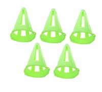 FOYTOKI 5 Pièces Cônes D'entraînement et Haute Visibilité Verts en PE Base Renforcée et Surface Lisse Design Creux Stable pour Sports en Salle et Pratique du Basketball