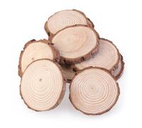 FOYTOKI 5 Pièces de Tranches Rondes Finement Polies des Deux Côtés en Bois de Pin Naturel 7-9cm pour Bricolage et Décoration Champêtre de Mariage