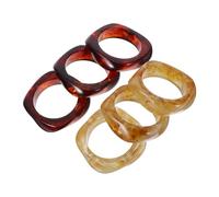 FOYTOKI 6 Pièces Bracelets Épais Acrylique Bagues Géométriques Irrégulières Larges pour Femmes Manchettes Légères Uniques et Empilables pour Style
