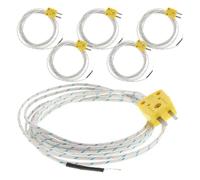 FOYTOKI 6 Pièces Capteur de Température Thermocouple K Type 2 Mètres avec Câble Flexible en Fibre de Verre Compatible Tm902c Tes1310 pour Expériences en Classe