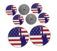 FOYTOKI 8 Pièces Broches Émaillées Drapeau Américain et Statue Liberté Pins Patriotiques et Durables pour Fête Commémoration Memorial Day Accessoires pour Vêtements et Chapeaux