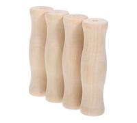 FOYTOKI Accessoires Indispensables et Design Détachable Lot de 4 Poignées en Bois Massif Prise Confortable et Outils de Barbecue Cuisine Nettoyage en Extérieur
