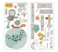 FOYTOKI Autocollant Mural Toise Animaux Forêt Coloré en Pvc Solide pour Chambre D'garçon et Filles, Décoration Créative Courbe de Croissance, pour Crèche et Chambre Bébé