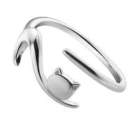 FOYTOKI Bague Chat Ouverte Réglable pour Femme Anneau Animal Mignon Design Élégant et Adaptable pour Toutes Occasions