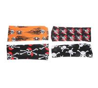 FOYTOKI Bandeaux L'humidité Respirant Accessoires et Polyester, Absorbant 4pcs de Cheveux Tête Mort Halloween Stylés pour pour Fête et Sport