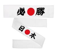 FOYTOKI Bandeaux Samouraï et Bandeau de Karaté pour Hommes, Lot de 2, Accessoires Japonerie pour Compétitions de Cheerleading et Entraînements Sportifs