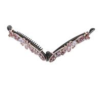 FOYTOKI Barrettes Françaises en Alliage Pourpre Strass Épingles à Cheveux pour Chignons Structure de Verrouillage Ne Fait Pas Mal aux Cheveux pour Adolescentes en Usage Quotidien