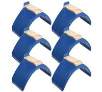 FOYTOKI Bois Massif Perchoirs pour Pigeons, Montage Facile, Lot de 6 | Base en Plastique Bleu, Trous de Vis Multiples, pour Oiseaux D’aviary et Volière, Usage Mural