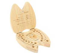 FOYTOKI Boîte à Dents De Lait En Bois Massif Organiseur Pour Garçon Et Filles, Rangement Compact Et Solide, Collection De Dents Temporaires, Boîte Présent Pour Premiers Souvenirs D'enfance