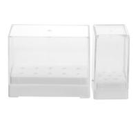 FOYTOKI Boîte de Rangement en Plastique Blanc Support Multi-trous 7 et 10 Trous 2 Pcs pour Mèches de Perceuse à pour Bureau Prothésiste Ongulaire
