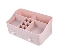 FOYTOKI Boîte de Rangement pour Cosmétiques à Double Tiroir Porte Pinceaux et Organisateur Grand Modèle Rose