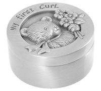 FOYTOKI Boîte Souvenir Garçon Fille Ronde Métal pour Cheveux Fœtaux et Premières Dents Coffret de Rangement Compact pour Garçons et Filles Cadeau Naissance Original