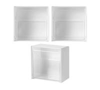 FOYTOKI Boîtes de Rangement Mural Design Simple en Hips et PS Lot de 3 et Étanches pour Cotons-tiges et Rouges à Lèvres Adaptées Stockage Maquillage Salle de Bain