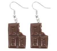 FOYTOKI Boucles D'oreilles Pendantes Gourmandes en Résine Chocolat pour Femmes, Petites Boucles D'oreilles Originales de Nourriture, Légères et Confortables, Présent Créatif pour Noël
