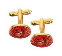 FOYTOKI Boutons de 1 Paire Motif Double en Cuivre Doré Accessoire Élégant Style Chinois pour Marié pour Fête pour Anniversaire ou