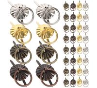 FOYTOKI Boutons de Tiroir Vintage en Métal Antique Lot de 40 Anneaux de Traction pour Décoration Meubles Salon Salle à Manger 4 Couleurs