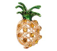 FOYTOKI Broche Ananas Émail avec Strass pour Vêtements Broche Tropicale à Clipser sur Foulard ou Pull Décoration de Costume pour Femme