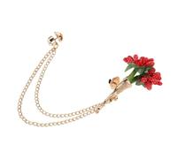 FOYTOKI Broche Épingle de Fleur Décorative avec Chaîne Broche Fleur pour Col de Costume et Pull Accessoire Vintage pour Robe et Événement Femme Élégante