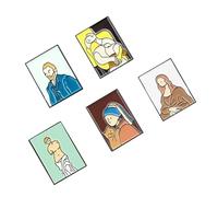 FOYTOKI Broches Décoratives en Alliage de 5 Pièces, Portraits D'artistes en Émail Coloré, Finition Soignée et Design Créatif pour Chapeaux et Vestes