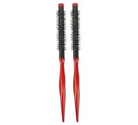 FOYTOKI Brosse à Cheveux Bouclés Antistatique en Poils de Sanglier Lot de 2 Rouleaux 10 et 12 Cm Bois Rouge pour Femmes et Hommes Brushing et Soin Quotidien